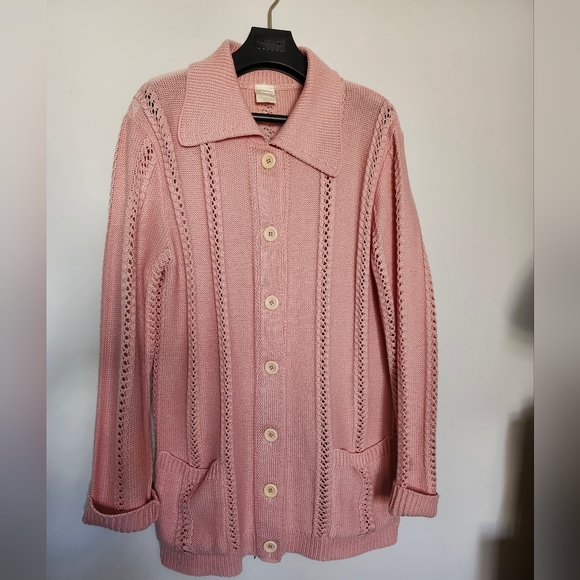 Vintage 60's - 70's Pink Cardigan Sweater - Picture 4 of 11
